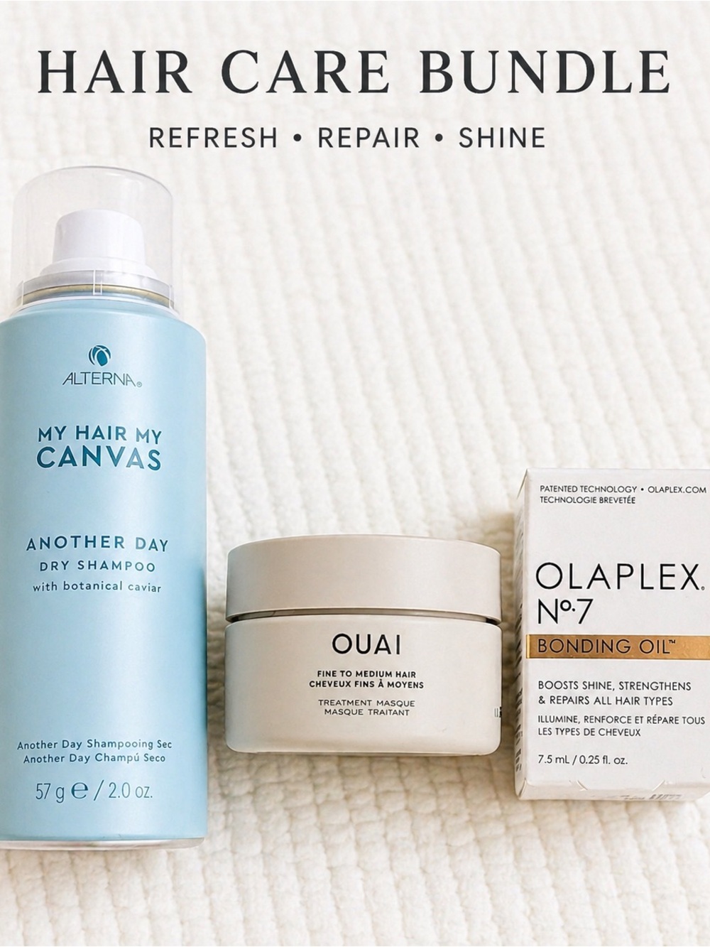 OUAI Hair Mask Alterna Dry Shampoo Olaplex No7 Oil Bundle Travel Set